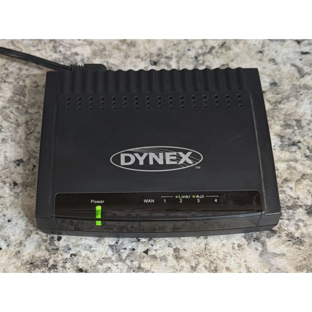 Dynex DX-E401 4-Port Broadband Ethernet Router 10/100 Mbps Wired Network